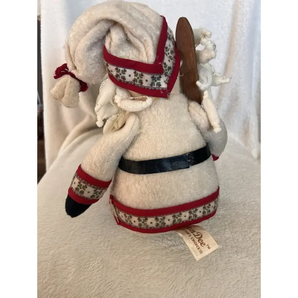 Vintage Dan Dee Santa Claus Stuffed Plush Ski Winter Sitting St. Nick Christmas